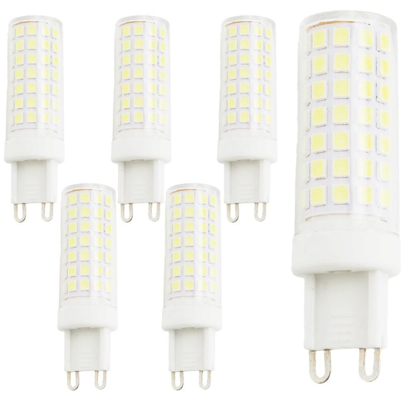 Lot 6 ampoules LED tubulaires G9 6W haute efficacité longue durée 3000K