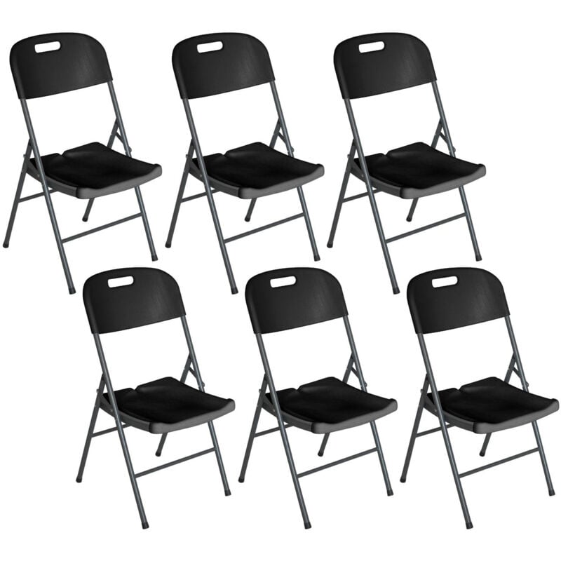 Lot 6 Chaises Pliantes avec Poignée 47x58x87cm O91