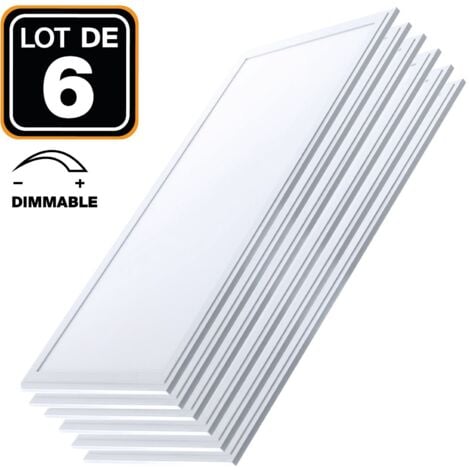 Lot 6 Dalles LED 40W 120x30 DIMMABLE Blanc Foid 6000k - X6DL120X3040W6KDIMM