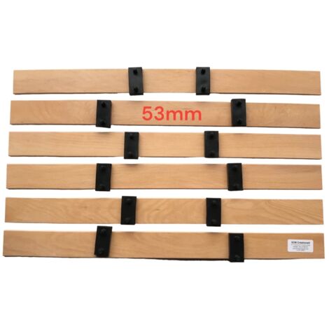 Lot 6 Lattes de 700mm (70cm) Largeur 53mm épaisseur 8mm 7 Plis avec 12 Embouts, latte de lit,  SCM Créations