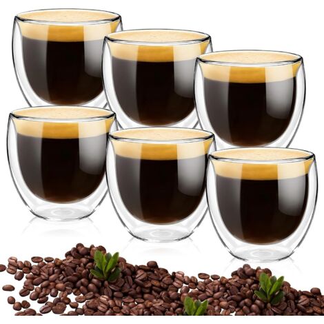 Tasses à café, tasses à expresso en verre à double paroi, 250 ml