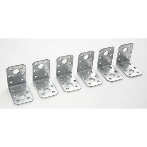 Lot 6pcs équerres d'assemblage 70x70x55mm galvanisé Alberts