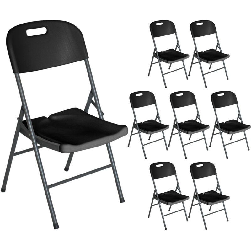 Lot 8 Chaises Pliantes avec Poignée 47x58x87cm O91