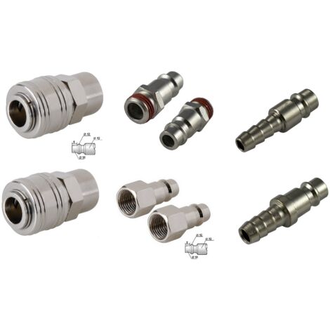Lot 8 embouts et raccord air de type euro