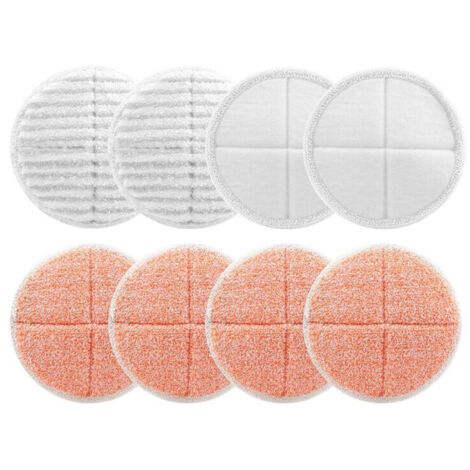 Lot 8 tampons rechange pour vadrouille vapeur Spinwave 2039A 2124: 4 récurage lourd, 2 souples, 2 tampons