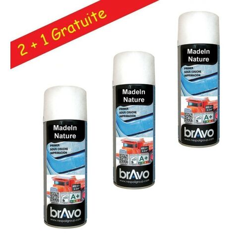 Lot Aérosol Primaire Peinture, Bombe en Spray de 400 ml, Sous Couche Peinture pour Surfaces Plastiques - Lot de 3.