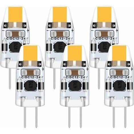 Lot Ampoules LED G4 2W, 6 Pièces Blanc Chaud 3000K