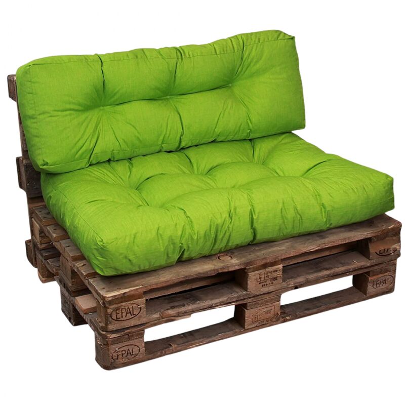 Lot Assise/Dossier Coussin Palette Vert Bananair