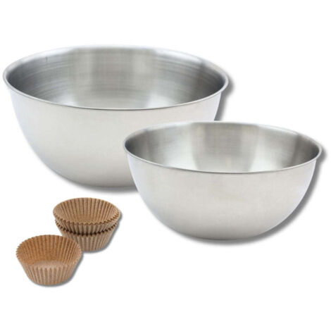 Lot comprenant 40 moules à muffins Zenker, 2 bols à mixer en inox Fackelmann