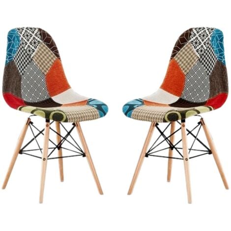 Lot de 1/2/4/6 Chaises à accoudoirs Moda Patchwork Eiffel - Lot de 2 - Multicolore