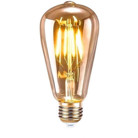 Lot de 1 ampoule rétro américaine E27, ambrée blanc chaud 2700K, 4W LED Edison à filament