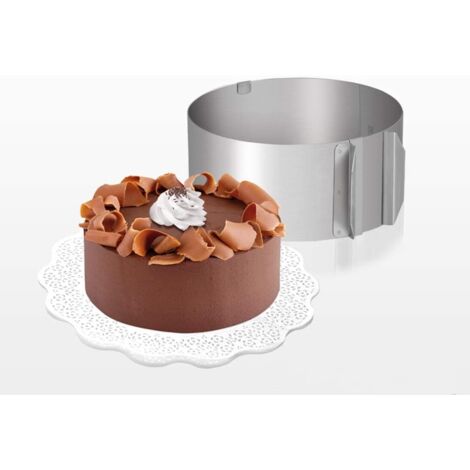 lot de 1 anneaux à gateau réglables en acier inoxydable avec graduation - anneau de cuisson réglable de  - avec l'anneau à gateau variable petits et grands gateaux
