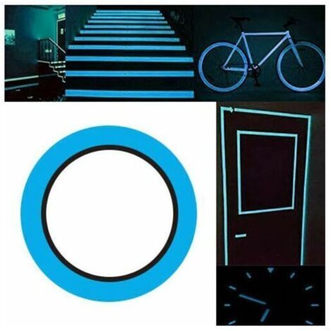 Lot de 1 -Bande phosphorescente autocollants autolumineux - Bande phosphorescente complète escalier autocollants fluorescents absorbants stockage lumière scène bandes phosphorescentes -Bleu Ciel..DEBU