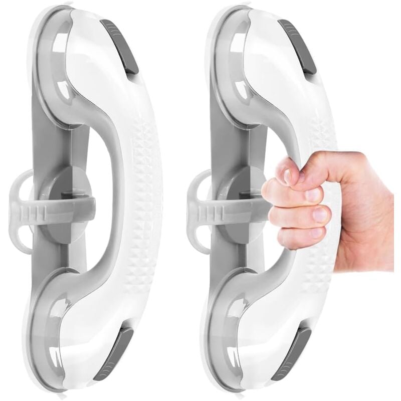 Lot de 1 barres d'appui pour baignoires et douches avec 3 ventouses, poignée de douche robuste et amovible, pour personnes âgées et âgées, poignée de