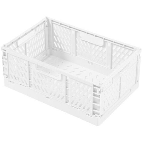 Lot de 1 boîtes de rangement pliables en plastique solides, panier pliable en plastique, panier de rangement pliable, panier en plastique, chambre à coucher, bureau (2214.88.7cm)