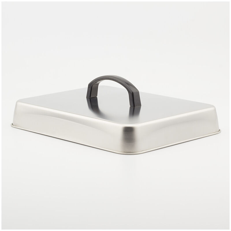 Shining House - Lot de 1 bombes de cuisson rectangulaires en acier inoxydable avec poignée résistante à la chaleur, idéales pour barbecue, grill à