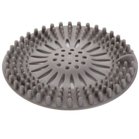 Lot de 1 bouchons de vidange rétractables en silicone gris, résistants aux cheveux, pour salle de bain/cuisine,
