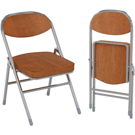 Lot de 1 Chaises Pliantes en Velours Côtelé - Pieds Chromés Argentés & Design Moderne, Gain de Place Maximal pour Cuisine/Bureau/Réunion - Confort Durable & Structure Robuste