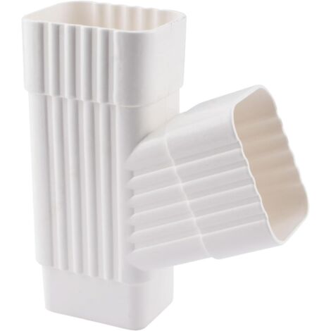 Lot de 1 connecteur en Y pour descente de gouttière, connecteur en Y pour gouttière PVC 2x3 pouces blanc, accessoire de descente de gouttière pour drainage de l'eau de pluie (8.36.3cm-7.85.6cm)