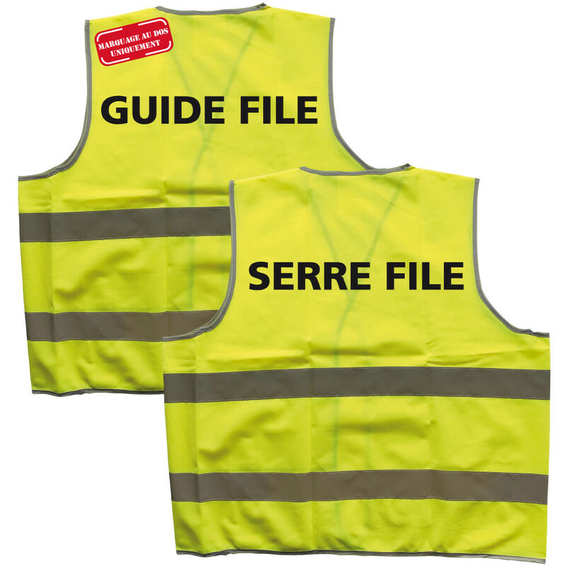 Lot de 1 gilet guide file et 1 gilet serre file (1xWC1390GF + 1xWC1390SF).- Jaune - l