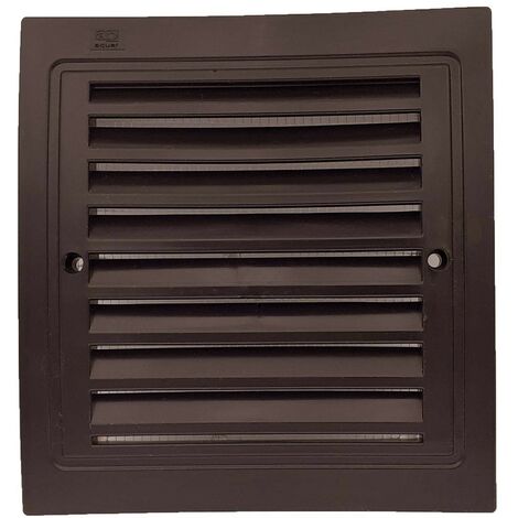 Lot de 1 Grille d'aération intérieur extérieur avec moustiquaire 140x140 mm Marron