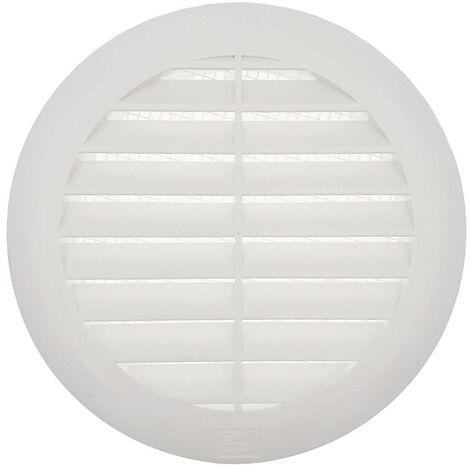 Lot de 1 Grille ronde pour gaine et PVC avec moustiquaire Ø100 Blanc