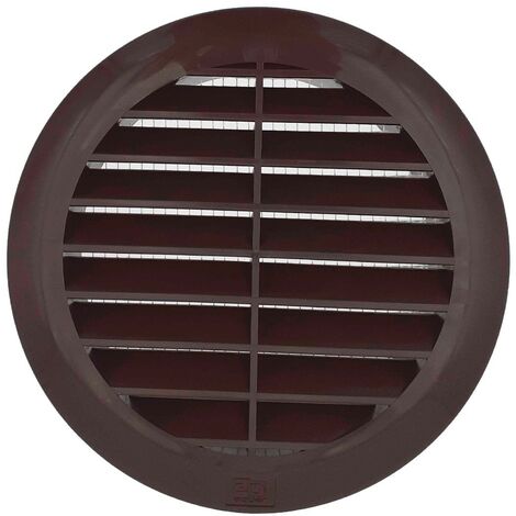 Lot de 1 Grille ronde pour gaine et PVC avec moustiquaire Ø100 Marron