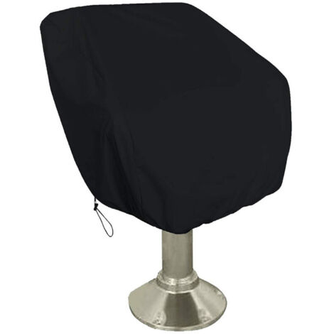 Lot de 1 housses de siège de bateau imperméables résistantes aux intempéries et aux UV - Housse de protection pour bateau ponton - En tissu Oxford 420D - Noir - 56 x 61 x 64 cm