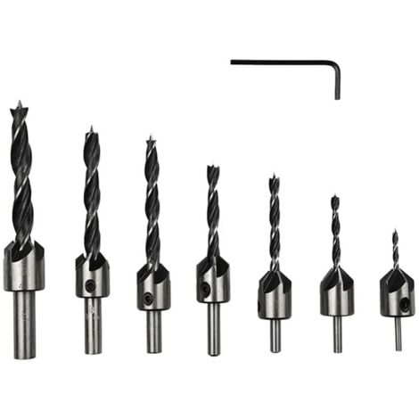 Lot de 1 Jeu De Forets À Ébavurer - Forets À Fraiser De 3 À 10 Mm De Hauteur - Outil À Chanfreiner Pour Plastique Aluminium Acier Inoxydable Et Bois