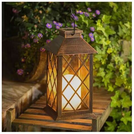 Lot de 1 lanternes solaires avec effet de bougie Éclairage solaire pour extérieur Décoration de jardin Lanterne solaire en forme de bougie