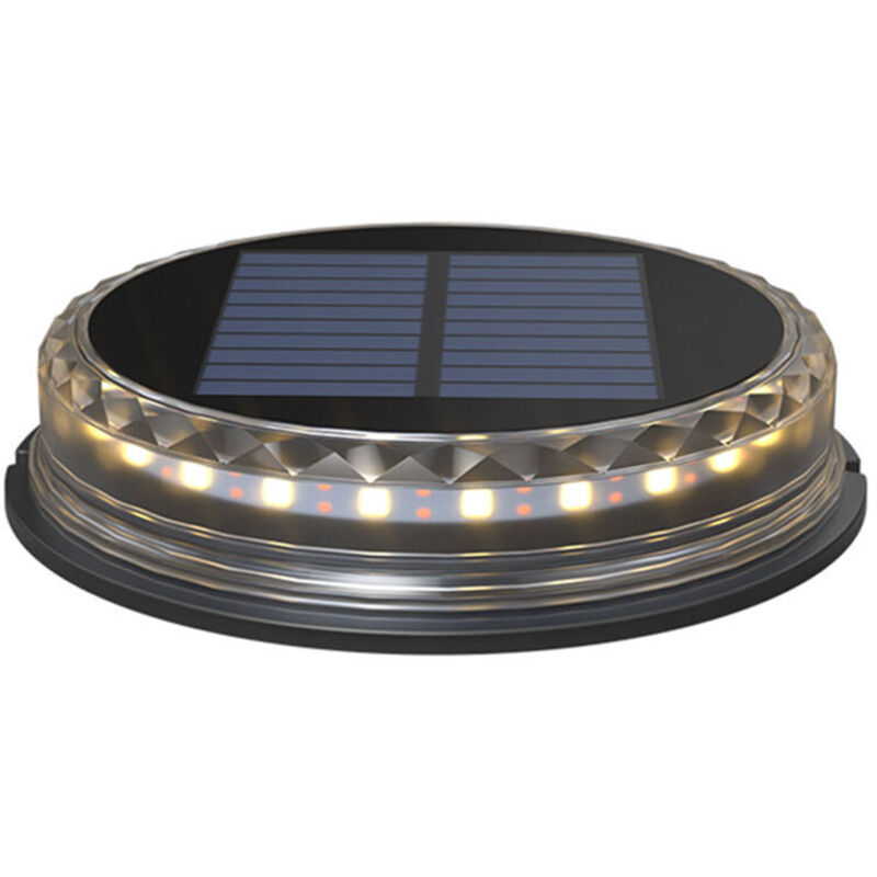 Lot de 1 Lumiére Solaire Extérieur Blanc chaud 2500K Etanche IP65 Lampe Solaire Spot Encastrable Pour Chemin Jardin Terrace Cour Pelous