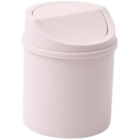 Lot de 1 mini poubelle rose, poubelle de bureau, accessoires de rangement pour bureau à domicile