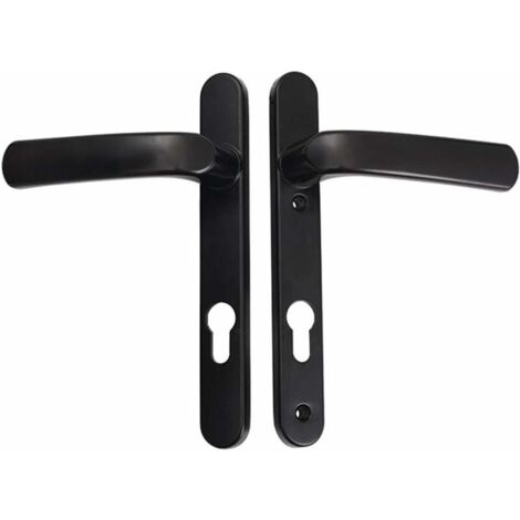 Lot de 1 paire de poignées de porte extérieures en PVC noir, poignée à ressort, double vitrage