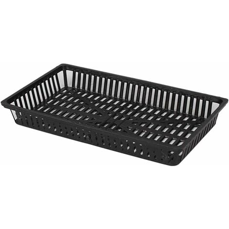 Lot de 1 paniers en plastique pour plantes aquatiques et bassins (couleur : noir)LO-Ron