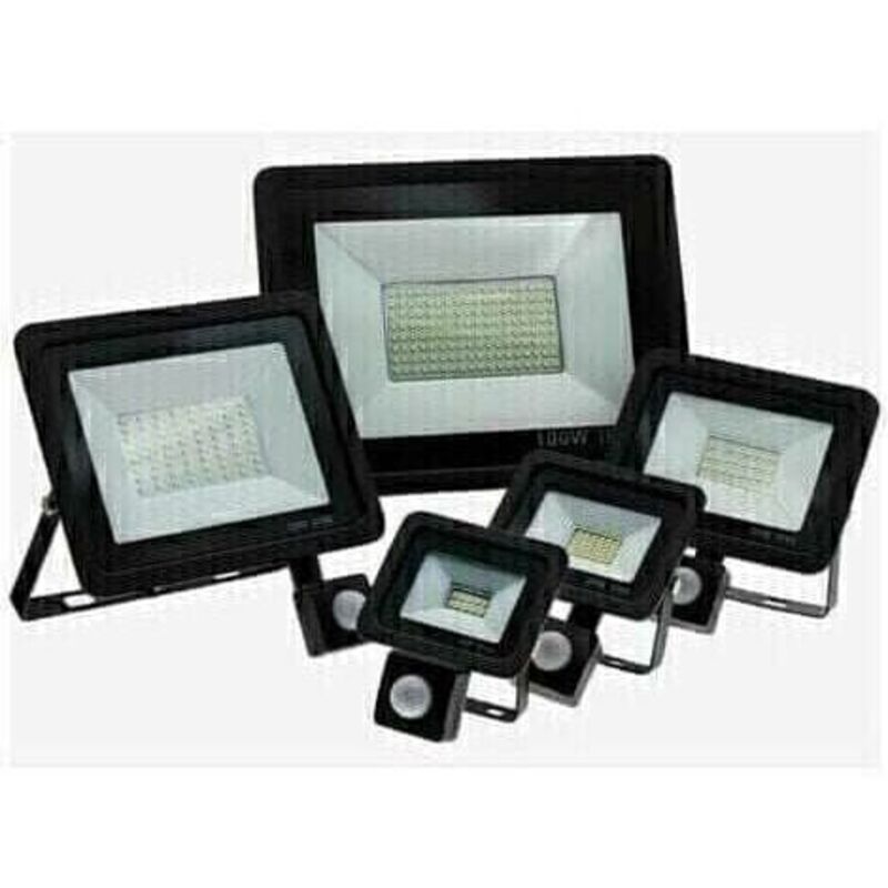 Lot de Projecteur led Extérieur 100W - Luminaire de Sécurité IP66 avec Détecteur de Mouvement -3000K- Boîtier Noir - Lablanc