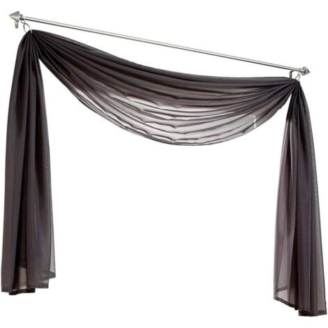 Lot de 1 rideau transversal en voile transparent pour chambre à coucher salon mariage, gris, 140400cm-Ensoleillé