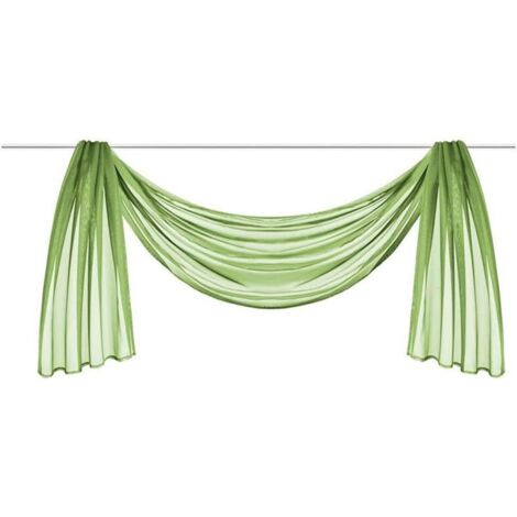 Lot de 1 rideau transversal en voile transparent pour chambre à coucher salon mariage, N°6 Vert, 140500cm-Ensoleillé