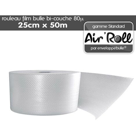 Mini rouleau de film bulles - 0,5 x 3 m - transparent pas cher