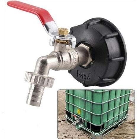 Lot de 1, S60X6 IBC adaptateur de boîte de vidange pour raccord de tuyau pour mélangeur de jardin en laiton, raccord de réservoir 1000 l 12,7 mm