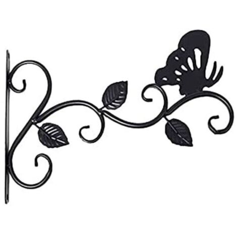 Lot De 1 Supports Pour Plantes Suspendues,Suspension Mural Crochet Plante En Mtal, Suspension D\'accessoires Pour Plantes Antirouille Et Robuste En Forme De Papillon, Noir