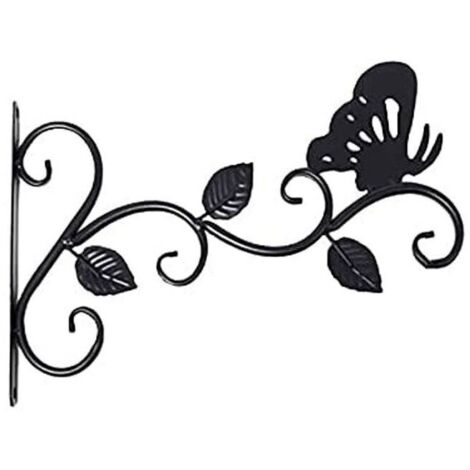 Lot De 1 Supports Pour Plantes Suspendues,Suspension Mural Crochet Plante En Mtal, Suspension D'accessoires Pour Plantes Antirouille Et Robuste En Forme De Papillon, Noir