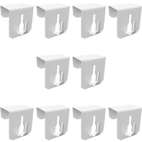 Lot de 10 15 – 20 mm Plage de serrage crochets de fenêtre à clips - Pour décoration de fenêtre - Sans collage - Zone de serrage