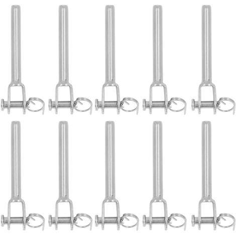 Lot de 10 agrafes à mâchoires en acier inoxydable 316 - Fittings pour corde et câble 3mm - Résistant à la corrosion pour usage marin et industriel
