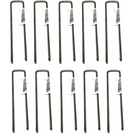 Lot de 10 Agrafes métalliques 17cm x 3.5cm pour films paillage