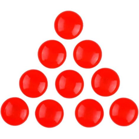 Lot de 10 aimants de bureau de 30 mm pour tableau d'affichage, rouge/jaune/orange/violet/vert, pour réfrigérateur et tableau blanc, 10/20/50/100 pièces (rouge)