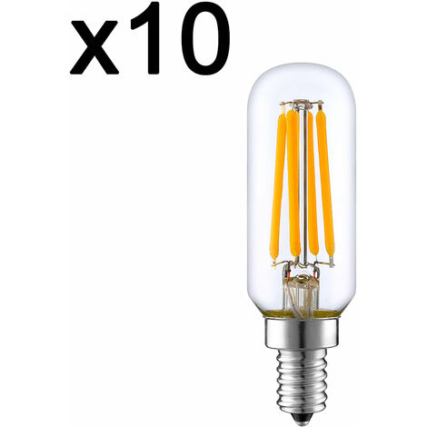 Lot de 100 Ampoule filament LED E14 blanc chaud PLUTON T25 4W H9cm –