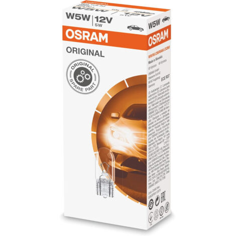 lot de 10 ampoules 12V W5W avec culot en verre OSRAM origine 2825