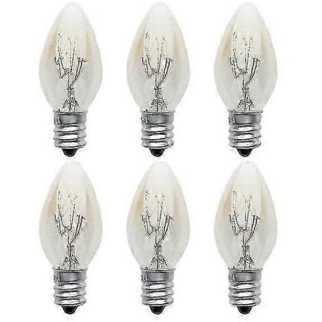 Lot de 10 ampoules E12 220-240 V 10 W, ampoules C7 à filament blanc chaud/ampoules à incandescence, éclairage d'ambiance.