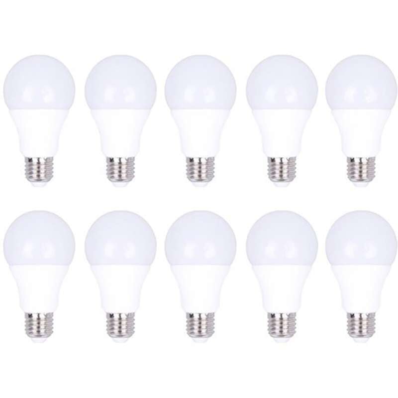 Lot de 10 Ampoules E27 12W A65 Équivalent 75W - Blanc Naturel 4500K