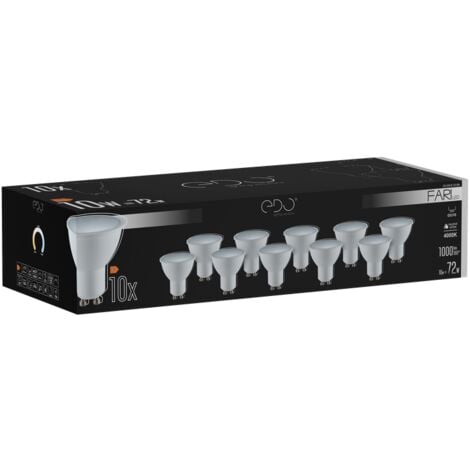 Lot de 10 ampoules FARI LED GU10 10W 4000K 1000lm 120° EDO SOLUTIONS
